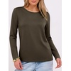 image:imageANRABESS Long Sleeve Shirts for WomenSoft Stretchy WrinkleFree TopsCasual Crew Neck T Shirt for Work Daily FallDark Brown