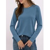 image:imageANRABESS Long Sleeve Shirts for WomenSoft Stretchy WrinkleFree TopsCasual Crew Neck T Shirt for Work Daily FallGrey Blue