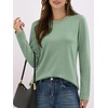 image:imageANRABESS Long Sleeve Shirts for WomenSoft Stretchy WrinkleFree TopsCasual Crew Neck T Shirt for Work Daily FallLight Green