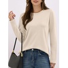 image:imageANRABESS Long Sleeve Shirts for WomenSoft Stretchy WrinkleFree TopsCasual Crew Neck T Shirt for Work Daily FallPink Cream