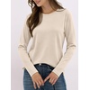 image:imageANRABESS Long Sleeve Shirts for WomenSoft Stretchy WrinkleFree TopsCasual Crew Neck T Shirt for Work Daily FallPink Cream