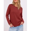 image:imageANRABESS Long Sleeve Shirts for WomenSoft Stretchy WrinkleFree TopsCasual Crew Neck T Shirt for Work Daily FallWine Red