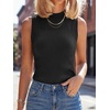 image:imageANRABESS Mock Neck Tank Tops Sweaters Wool Blend Sleeveless Soft Fitted Business Casual Sweater Shirts Summer Fall ClothesBlack