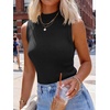 image:imageANRABESS Mock Neck Tank Tops Sweaters Wool Blend Sleeveless Soft Fitted Business Casual Sweater Shirts Summer Fall ClothesBlack