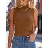 image:imageANRABESS Mock Neck Tank Tops Sweaters Wool Blend Sleeveless Soft Fitted Business Casual Sweater Shirts Summer Fall ClothesDark Caramel