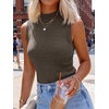 image:imageANRABESS Mock Neck Tank Tops Sweaters Wool Blend Sleeveless Soft Fitted Business Casual Sweater Shirts Summer Fall ClothesDrak Taupe