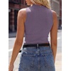 image:imageANRABESS Mock Neck Tank Tops Sweaters Wool Blend Sleeveless Soft Fitted Business Casual Sweater Shirts Summer Fall ClothesGrey Purple