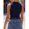 image:imageANRABESS Mock Neck Tank Tops Sweaters Wool Blend Sleeveless Soft Fitted Business Casual Sweater Shirts Summer Fall ClothesNavy Blue