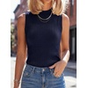 image:imageANRABESS Mock Neck Tank Tops Sweaters Wool Blend Sleeveless Soft Fitted Business Casual Sweater Shirts Summer Fall ClothesNavy Blue
