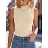 image:imageANRABESS Mock Neck Tank Tops Sweaters Wool Blend Sleeveless Soft Fitted Business Casual Sweater Shirts Summer Fall ClothesParchment