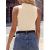 image:imageANRABESS Mock Neck Tank Tops Sweaters Wool Blend Sleeveless Soft Fitted Business Casual Sweater Shirts Summer Fall ClothesParchment