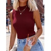 image:imageANRABESS Mock Neck Tank Tops Sweaters Wool Blend Sleeveless Soft Fitted Business Casual Sweater Shirts Summer Fall ClothesWine Red