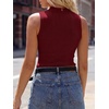 image:imageANRABESS Mock Neck Tank Tops Sweaters Wool Blend Sleeveless Soft Fitted Business Casual Sweater Shirts Summer Fall ClothesWine Red