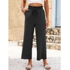 image:imageANRABESS Palazzo Pants for Women Summer Casual Flowy High Waist Wide Leg Capri Pants 2026 Loose Lounge Cropped Beach TrousersBlack