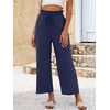 image:imageANRABESS Palazzo Pants for Women Summer Casual Flowy High Waist Wide Leg Capri Pants 2026 Loose Lounge Cropped Beach TrousersNavy Blue