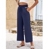 image:imageANRABESS Palazzo Pants for Women Summer Casual Flowy High Waist Wide Leg Capri Pants 2026 Loose Lounge Cropped Beach TrousersNavy Blue