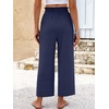 image:imageANRABESS Palazzo Pants for Women Summer Casual Flowy High Waist Wide Leg Capri Pants 2026 Loose Lounge Cropped Beach TrousersNavy Blue