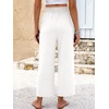 image:imageANRABESS Palazzo Pants for Women Summer Casual Flowy High Waist Wide Leg Capri Pants 2026 Loose Lounge Cropped Beach TrousersWhite