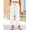 image:imageANRABESS Palazzo Pants for Women Summer Casual Flowy High Waist Wide Leg Capri Pants 2026 Loose Lounge Cropped Beach TrousersWhite