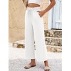 image:imageANRABESS Palazzo Pants for Women Summer Casual Flowy High Waist Wide Leg Capri Pants 2026 Loose Lounge Cropped Beach TrousersWhite