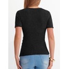 image:imageANRABESS Shirts for Women V Neck Short Sleeve Sexy Top Ribbed Slim Fit Dressy Casual 2026 Comfy Daily Wear amp Going OutBlack