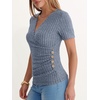 image:imageANRABESS Shirts for Women V Neck Short Sleeve Sexy Top Ribbed Slim Fit Dressy Casual 2026 Comfy Daily Wear amp Going OutBlue