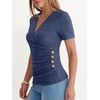 image:imageANRABESS Shirts for Women V Neck Short Sleeve Sexy Top Ribbed Slim Fit Dressy Casual 2026 Comfy Daily Wear amp Going OutDark Blue
