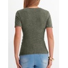 image:imageANRABESS Shirts for Women V Neck Short Sleeve Sexy Top Ribbed Slim Fit Dressy Casual 2026 Comfy Daily Wear amp Going OutDeep Green