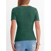 image:imageANRABESS Shirts for Women V Neck Short Sleeve Sexy Top Ribbed Slim Fit Dressy Casual 2026 Comfy Daily Wear amp Going OutGreen