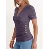 image:imageANRABESS Shirts for Women V Neck Short Sleeve Sexy Top Ribbed Slim Fit Dressy Casual 2026 Comfy Daily Wear amp Going OutPurple