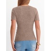 image:imageANRABESS Shirts for Women V Neck Short Sleeve Sexy Top Ribbed Slim Fit Dressy Casual 2026 Comfy Daily Wear amp Going OutTan