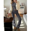 image:imageANRABESS Women 2 Piece Lounge SetCrop Top amp Fold Over Flare Pants Soft Stretch Fabric Matching Outfit for Yoga Casual WearDeep Grey