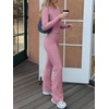 image:imageANRABESS Women 2 Piece Lounge SetCrop Top amp Fold Over Flare Pants Soft Stretch Fabric Matching Outfit for Yoga Casual WearPink