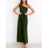 image:imageANRABESS Women Summer Dressy Jumpsuits One Shoulder Sleeveless Casual Wide Leg Pants Romper Jumper 2026 Trendy Fall OutfitsArmy Green