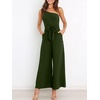 image:imageANRABESS Women Summer Dressy Jumpsuits One Shoulder Sleeveless Casual Wide Leg Pants Romper Jumper 2026 Trendy Fall OutfitsArmy Green