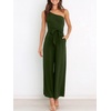 image:imageANRABESS Women Summer Dressy Jumpsuits One Shoulder Sleeveless Casual Wide Leg Pants Romper Jumper 2026 Trendy Fall OutfitsArmy Green