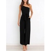 image:imageANRABESS Women Summer Dressy Jumpsuits One Shoulder Sleeveless Casual Wide Leg Pants Romper Jumper 2026 Trendy Fall OutfitsBlack
