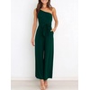 image:imageANRABESS Women Summer Dressy Jumpsuits One Shoulder Sleeveless Casual Wide Leg Pants Romper Jumper 2026 Trendy Fall OutfitsDeep Green