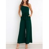 image:imageANRABESS Women Summer Dressy Jumpsuits One Shoulder Sleeveless Casual Wide Leg Pants Romper Jumper 2026 Trendy Fall OutfitsDeep Green