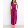 image:imageANRABESS Women Summer Dressy Jumpsuits One Shoulder Sleeveless Casual Wide Leg Pants Romper Jumper 2026 Trendy Fall OutfitsDeep Rose