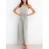 image:imageANRABESS Women Summer Dressy Jumpsuits One Shoulder Sleeveless Casual Wide Leg Pants Romper Jumper 2026 Trendy Fall OutfitsGray