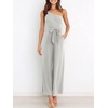 image:imageANRABESS Women Summer Dressy Jumpsuits One Shoulder Sleeveless Casual Wide Leg Pants Romper Jumper 2026 Trendy Fall OutfitsGray