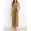image:imageANRABESS Women Summer Dressy Jumpsuits One Shoulder Sleeveless Casual Wide Leg Pants Romper Jumper 2026 Trendy Fall OutfitsKhaki