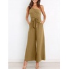 image:imageANRABESS Women Summer Dressy Jumpsuits One Shoulder Sleeveless Casual Wide Leg Pants Romper Jumper 2026 Trendy Fall OutfitsKhaki