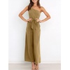 image:imageANRABESS Women Summer Dressy Jumpsuits One Shoulder Sleeveless Casual Wide Leg Pants Romper Jumper 2026 Trendy Fall OutfitsKhaki
