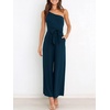 image:imageANRABESS Women Summer Dressy Jumpsuits One Shoulder Sleeveless Casual Wide Leg Pants Romper Jumper 2026 Trendy Fall OutfitsNavy Blue