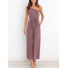 image:imageANRABESS Women Summer Dressy Jumpsuits One Shoulder Sleeveless Casual Wide Leg Pants Romper Jumper 2026 Trendy Fall OutfitsPink