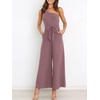 image:imageANRABESS Women Summer Dressy Jumpsuits One Shoulder Sleeveless Casual Wide Leg Pants Romper Jumper 2026 Trendy Fall OutfitsPink