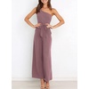 image:imageANRABESS Women Summer Dressy Jumpsuits One Shoulder Sleeveless Casual Wide Leg Pants Romper Jumper 2026 Trendy Fall OutfitsPink