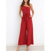 image:imageANRABESS Women Summer Dressy Jumpsuits One Shoulder Sleeveless Casual Wide Leg Pants Romper Jumper 2026 Trendy Fall OutfitsRed